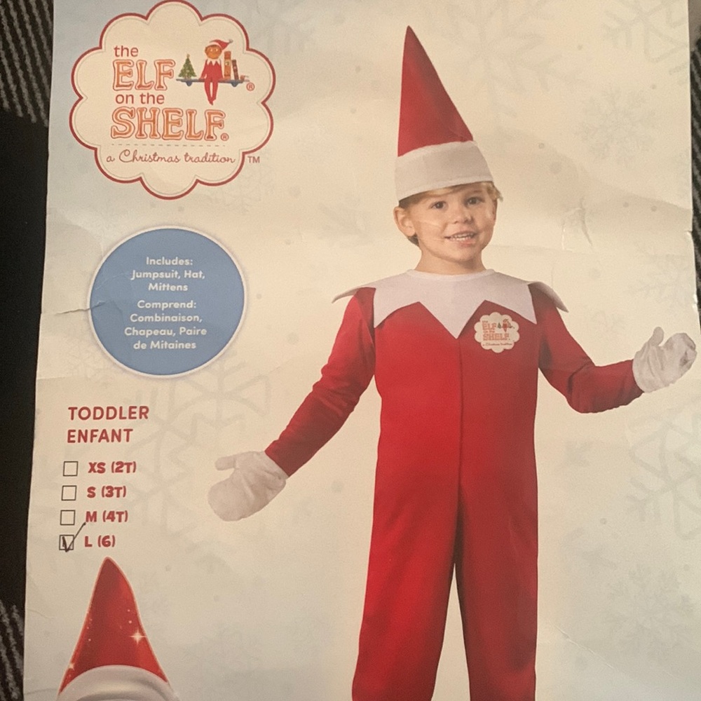 The Elf on the Shelf costume! Jumpsuit, hat, and mittens included! Size 6 NWOT